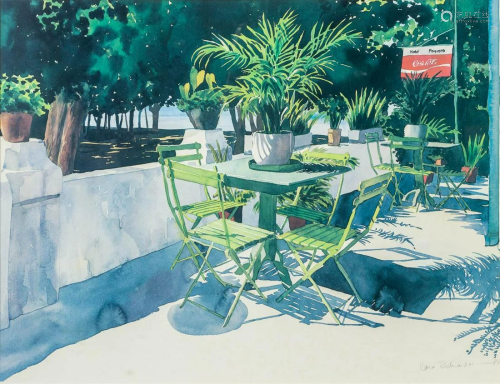 Ilana RICHARDSON (1945) 'Terrace view' a painting