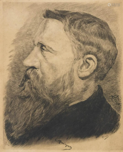 Constantin Emile MEUNIER (1831-1905) 'A self portrait',