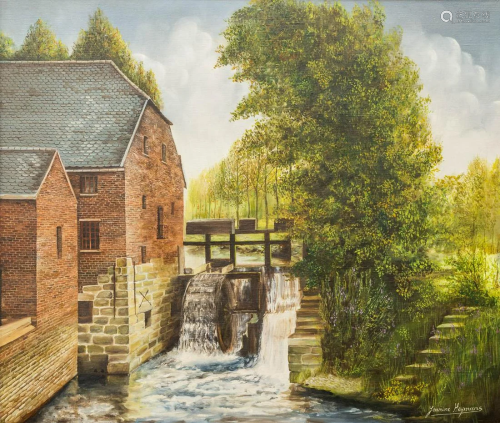 Jeanine HEYMANS (XX) The Water Mill, a painting oil on