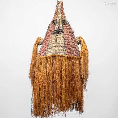 An Asmat Bi Mask, Indonesisian ritual mask, made of