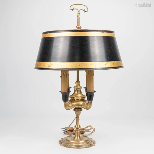 an antique table lamp with 4 points of light, a