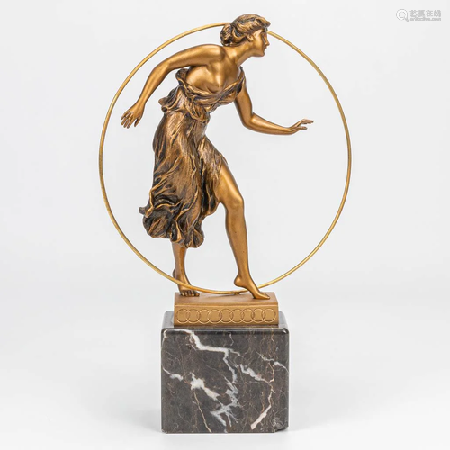 Georges MORIN (1874-1950) 'Lady with the hoop' a bronze