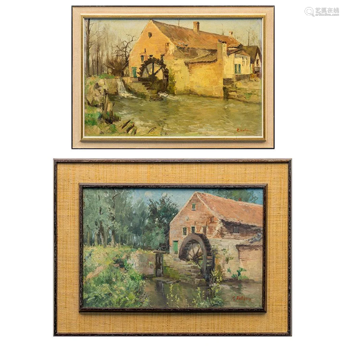 Ernest BETIGNY (1873-1960) 2 paintings 'The Watermill'