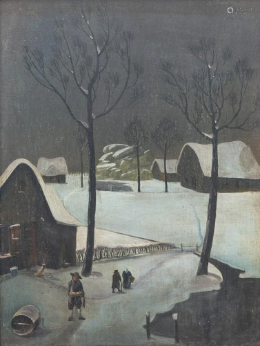 A winter landscape after the 17th century, oil on