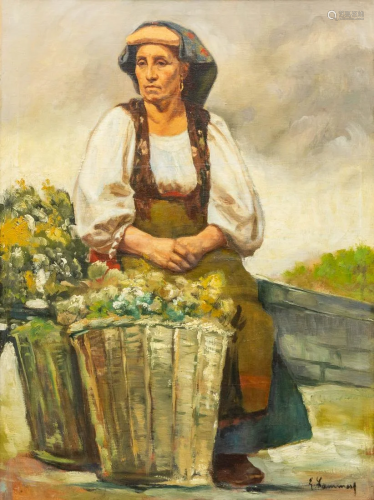 emile LAMMERS (1914-1990) portrait of a woman, oil on