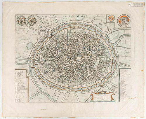 Antonius SanderusÊ(1586 ? 1664) A map of Bruges, not