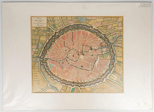 Tindall / Rapin, Plan of Bruges, one of the principal