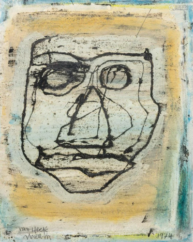 Willem VAN HECKE (1893-1976) an abstract artwork, 1974.