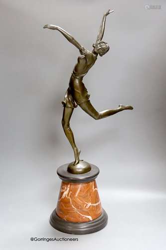 After B. Zach. An Art Deco style bronze figure modelled as a...