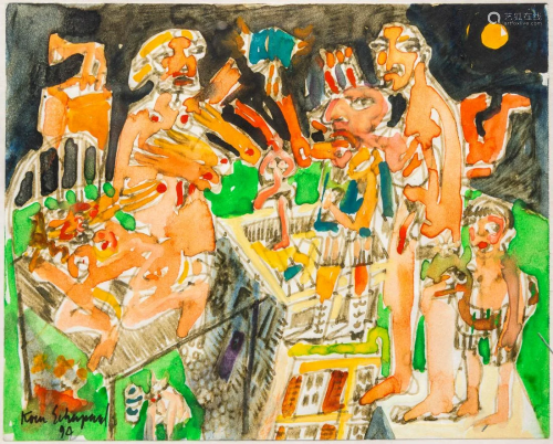 Koen SCHERPEREEL (1961-1997) a study, watercolor on