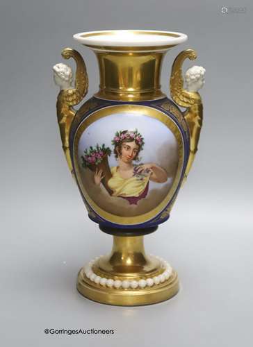 A 19th century Paris porcelain vase, painted with Marie Ther...