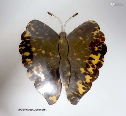 A tortoiseshell butterfly mount, Early 20th century28cm x 26...