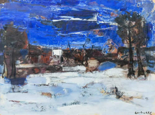 Constant LAMBRECHT (1915-1993) 'Winter landscape' oil