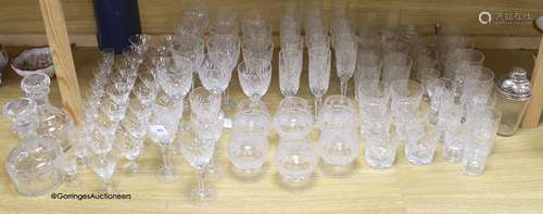 A collection of clear cut drinking glasses