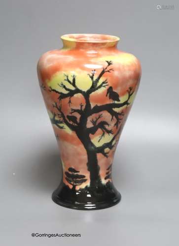 A Cobridge 'Pelicans at dusk' vase, height 26cm