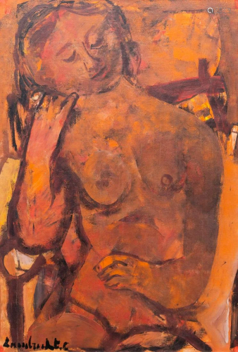 Constant LAMBRECHT (1915-1993) 'Naked lady' a painting