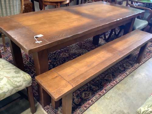 A French provincial rectangular fruitwood farmhouse table,fi...