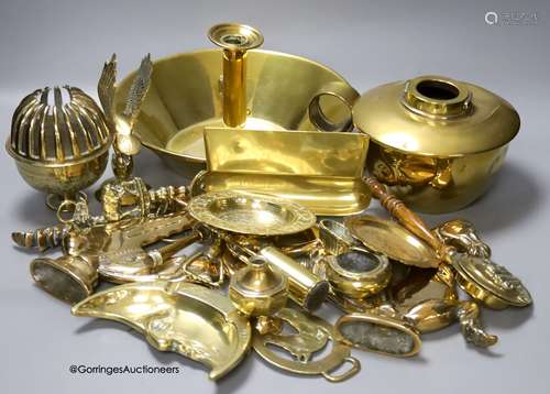 A group of Victorian and later brassware