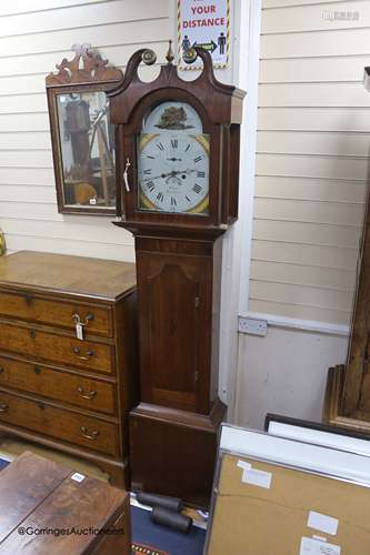 An early 19th century oak eight day longcase clock, marked W...