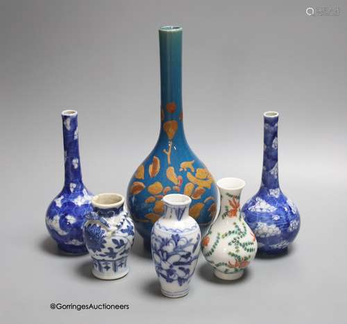 A group of six 19th / 20th century Chinese or Japanese vases...