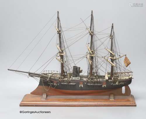 A late 19th century scratch built model of an ice breaker sh...