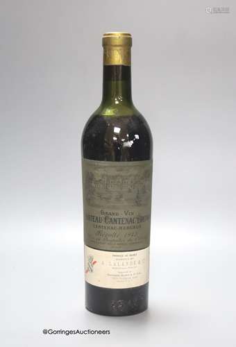 A bottle of Chateau Cantenac-Brown Margaux 1945Provenance: F...