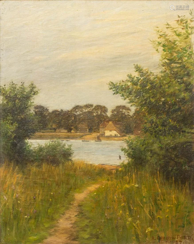 Rudolph ONSLOW-FORD (c.1880-?) 'The lake' a painting