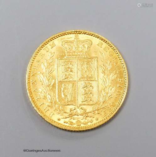 A Victoria gold sovereign 1852, wear to the edge and occasio...