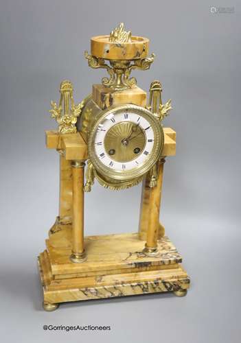 A 19th century French marble and gilt metal mantel clock, wi...