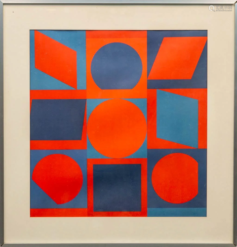 Victor VASARELY (1906-1997) 'Composition', a framed