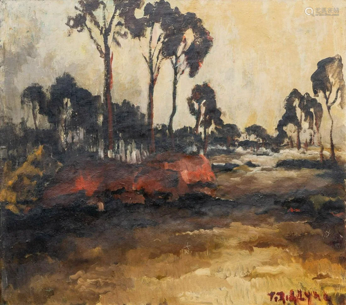 Richard LYNA (XX) A landscape with trees, oil on