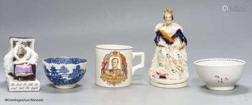 A German porcelain fairing - ' Last in bed', a famille rose ...