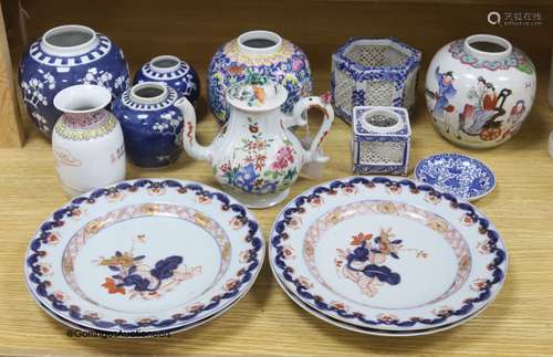 A group of mixed Chinese ceramics including a and 18th centu...