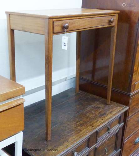 A mid century design teak side table, width 68cm, depth 36cm...