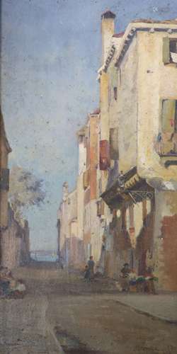 William H. Jobbins (fl.1872-1893), oil on panel, Street scen...