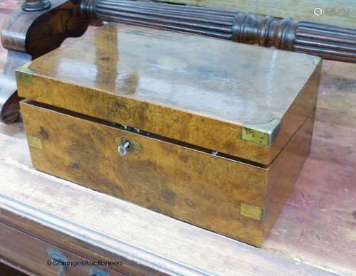 A Victorian walnut writing slope, width 35cm, height 15cm