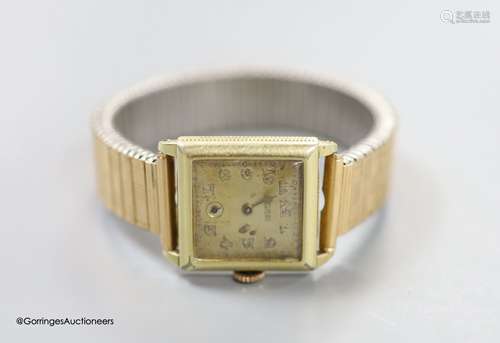 A gentleman's gold filled Gruen manual wind wrist watch, on ...