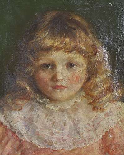 English School c.1890, oil on canvas, Portrait of a child, i...