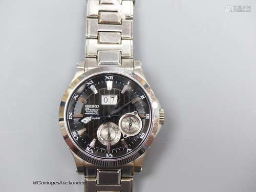 A gentleman’s still Seiko Premier Kinetic Perpetual wrist ch...