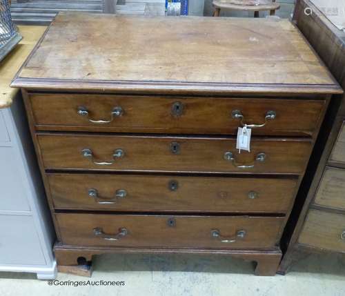 A small George III mahogany chest, width 82cm, depth 47cm, h...