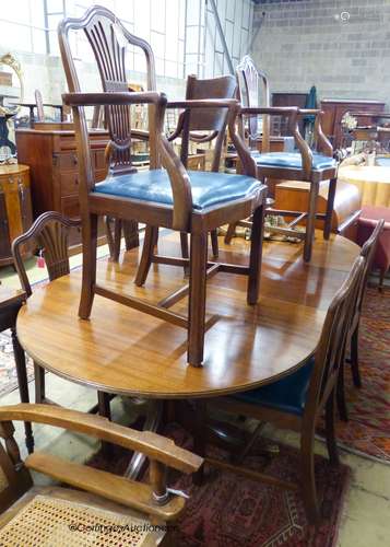 A set of six Hepplewhite style mahogany dining chairs (two w...