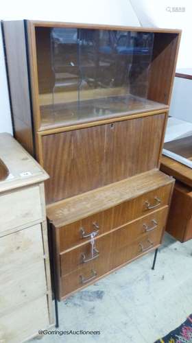 A mid century design Vanson teak fall front cabinet, width 7...