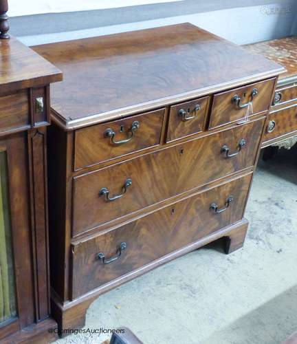 A George III mahogany chest of five drawers, width 85cm, dep...