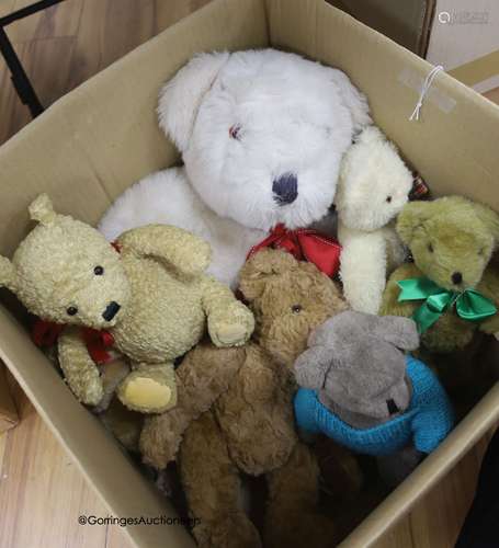 Eight assorted modern bears including a Disney Winnie the Po...