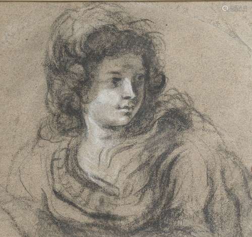 École italienne dans le goût du Guerchin.Portrait de femme.D...