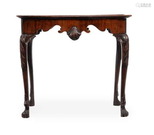 AN IRISH GEORGE II MAHOGANY SILVER TABLE, CIRCA 1750