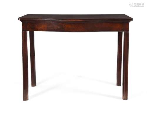 A GEORGE III MAHOGANY SERPENTINE FRONTED SIDE OR HALL TABLE,...