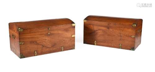 A PAIR OF SOLID CAMPHOR WOOD AND GILT BRASS MOUNTED CHESTS, ...