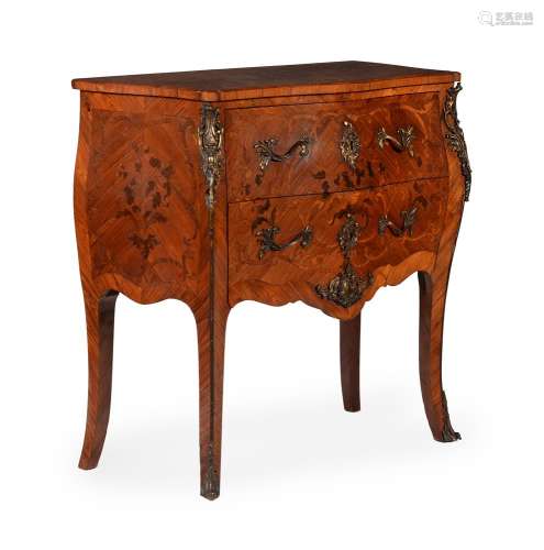 Y A FRENCH KINGWOOD, MAHOGANY, MARQUETRY AND GILT METAL MOUN...