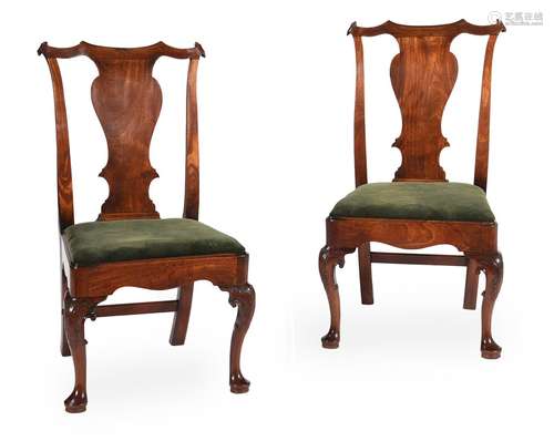 A PAIR OF IRISH GEORGE II MAHOGANY SIDE CHAIRS CIRCA 1750